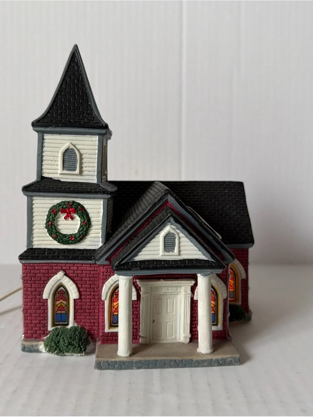 1997 Lemax Village Collection Plymouth Corners Church Porcelain